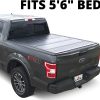 LEER HF650M | Fits 2015+ Ford F-150 with 5.6 FT Bed | Hard, Quad-Folding, Low Profile Tonneau Cover | SKU 650112
