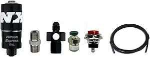 Nitrous Express 15598 Nitrous Purge Valve Kit Purge Solenoid 4AN Adapter Fitting Push Button Starter 1/8 in.-1/8 in. NPT Fitting 1/8 in. NPT to Poly Line Adapter 36 in. of 1/8 in