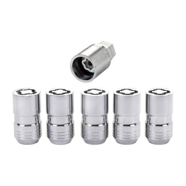 Chrome Cone Seat Wheel Lock Set (M14 x 1.5 Thread Size) – Set of 5 Locks and 1 Key - Image 3