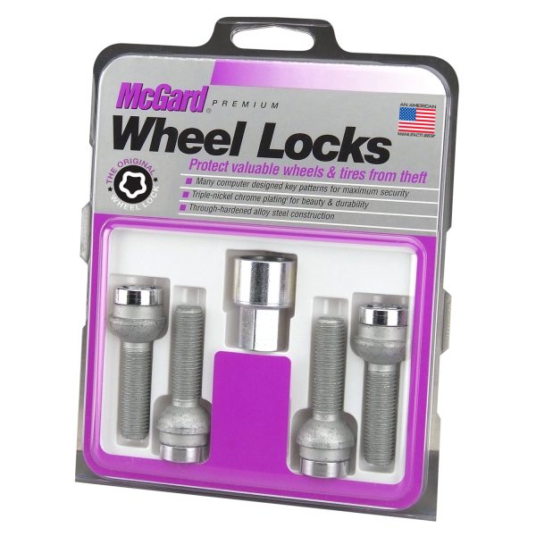 Chrome Bolt Style Radius Seat Lock Bolt Set (M14 x 1.5 Thread Size) – Set of 4 Locks and 1 Key - Image 3