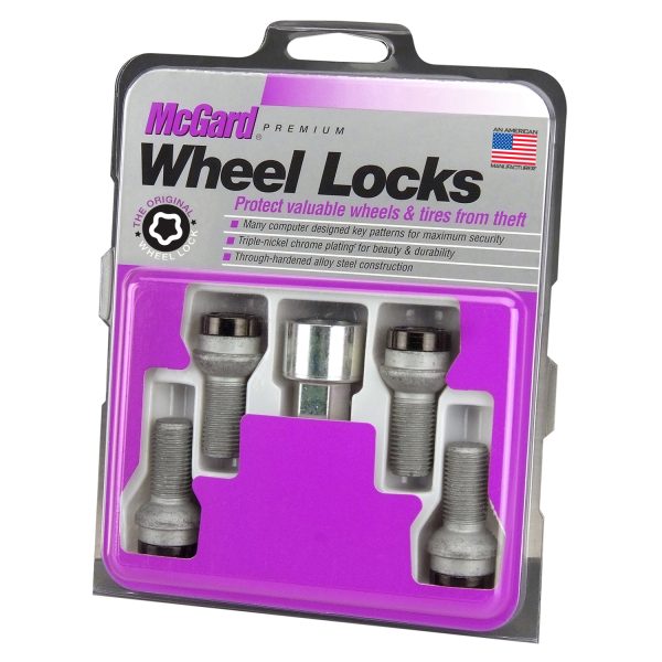 Black Bolt Style Radius Seat Lock Set (M14 x 1.5 Thread Size) – Set of 4 Locks and 1 Key - Image 2