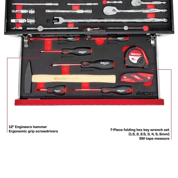 MotoBox | 103-Piece Metric Motorcycle 3-Drawer Hand Carry Tool Box - Image 2