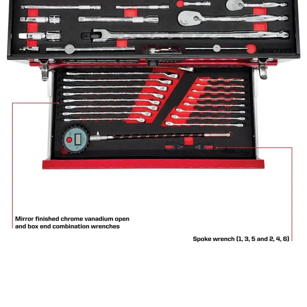 MotoBox | 103-Piece Metric Motorcycle 3-Drawer Hand Carry Tool Box - Image 10