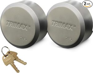 Trimax THP2XL - Trailer Door Lock (2 Pack Keyed Alike) - Shackleless Puck Lock for Trailers, Universal Fit, Weather Resistant