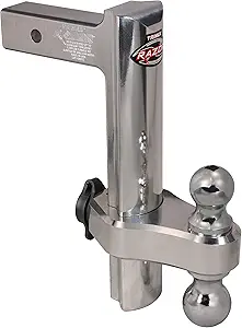 TRIMAX TRZ12AL 12" Premium Aluminum Adjustable Hitch with Dual Hitch Ball and T3 Receiver Lock