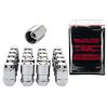 Chrome Bulge Style Cone Seat Wheel Installation Kit for 5 Lug Vehicles (M12 x 1.5 Thread Size); Set of 16 Lug Nuts, 4 Wheel Locks, 1 Key & 1 Key Storage Pouch