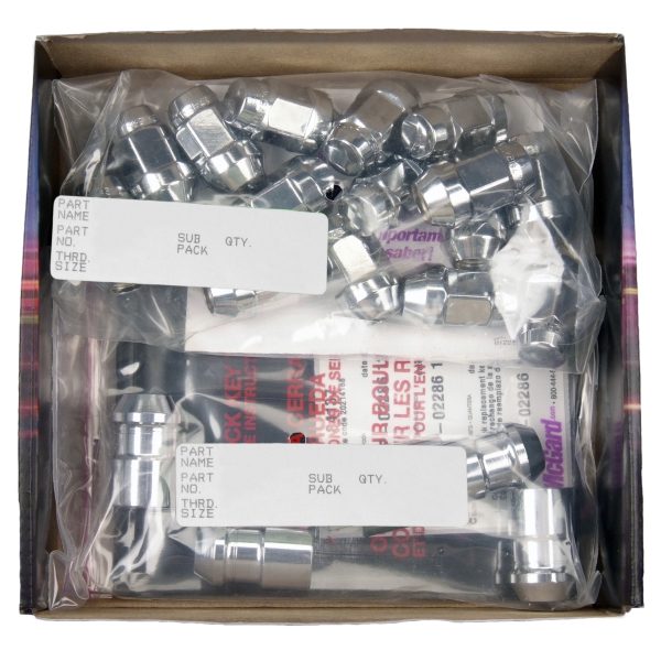 Chrome Bulge Style Cone Seat Wheel Installation Kit for 5 Lug Vehicles (M12 x 1.5 Thread Size); Set of 16 Lug Nuts, 4 Wheel Locks, 1 Key & 1 Key Storage Pouch - Image 2