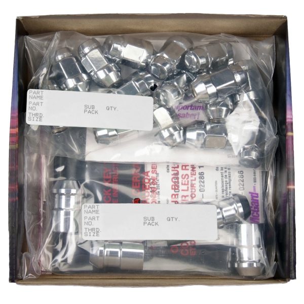 Jeep Wrangler 23-Piece Chrome Bulge Cone Seat Wheel Installation Kit (1/2-20 Thread Size); Set of 18 Lug Nuts, 5 Wheel Locks, 1 Key & 1 Key Storage Pouch - Image 3