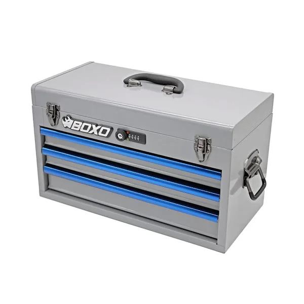 20" 3-Drawer Hand Carry Tool Box - GREY - Image 2