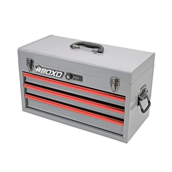20" 3-Drawer Hand Carry Tool Box - GREY - Image 3