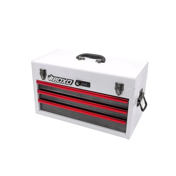 20" 3-Drawer Hand Carry Tool Box - WHITE - Image 3
