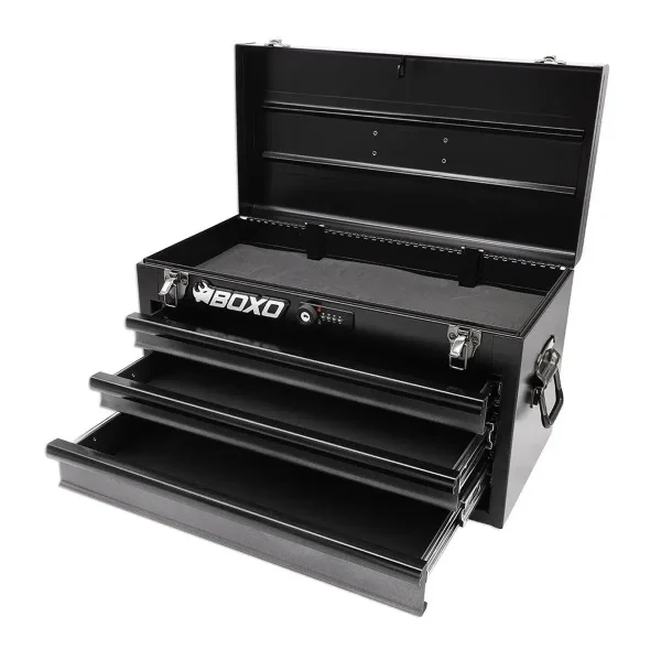 20" 3-Drawer Hand Carry Tool Box - BLACK - Image 6