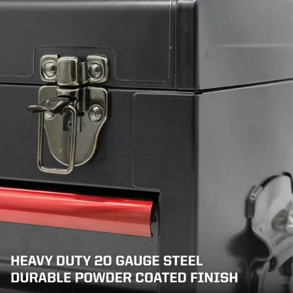 20" 3-Drawer Hand Carry Tool Box - BLACK - Image 2